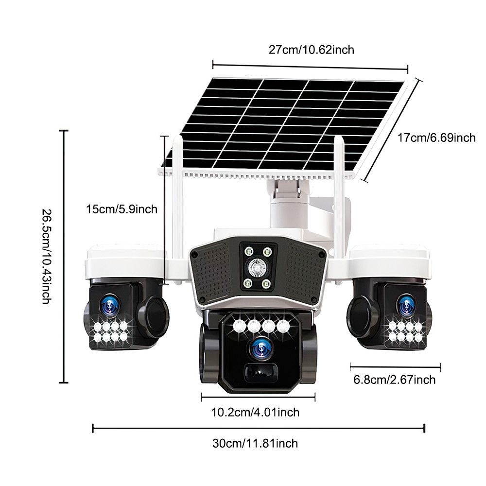 NEW 4K Solar Battery Wireless WiFi Outdoor Pan/Tilt Home Security Camera System