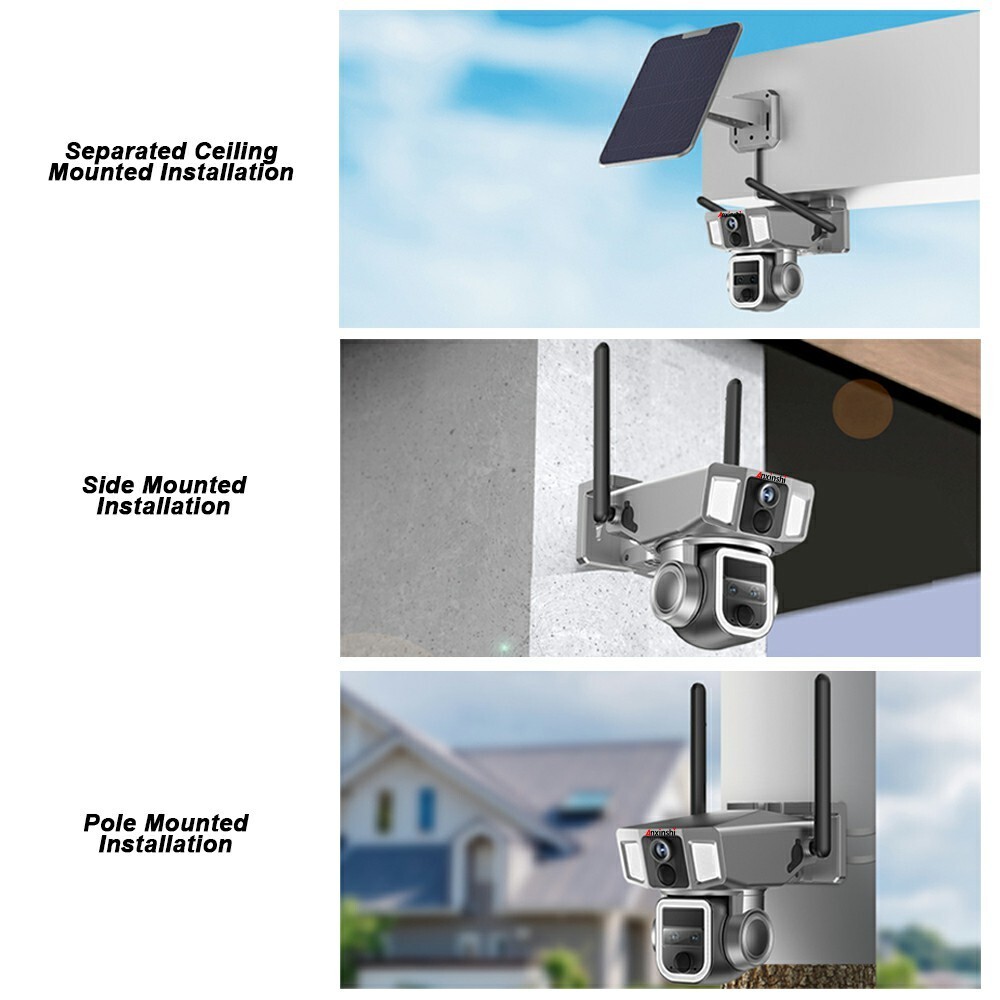 ANXINSHI 12MP Dual-lens Humanoid ZOOM Tracking Outdoor Solar Camera