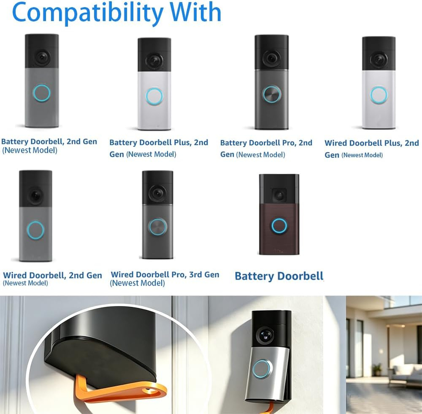 Video Doorbell Tool Compatible with Ring Battery Wired Doorbell Pro Plus 2nd Gen