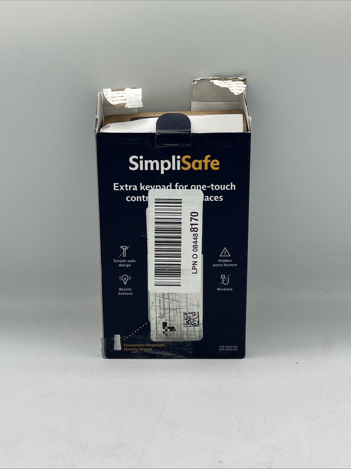 SimpliSafe Extra Keypad Model KPD301 / KP3W For Security Alarm System Damage Box