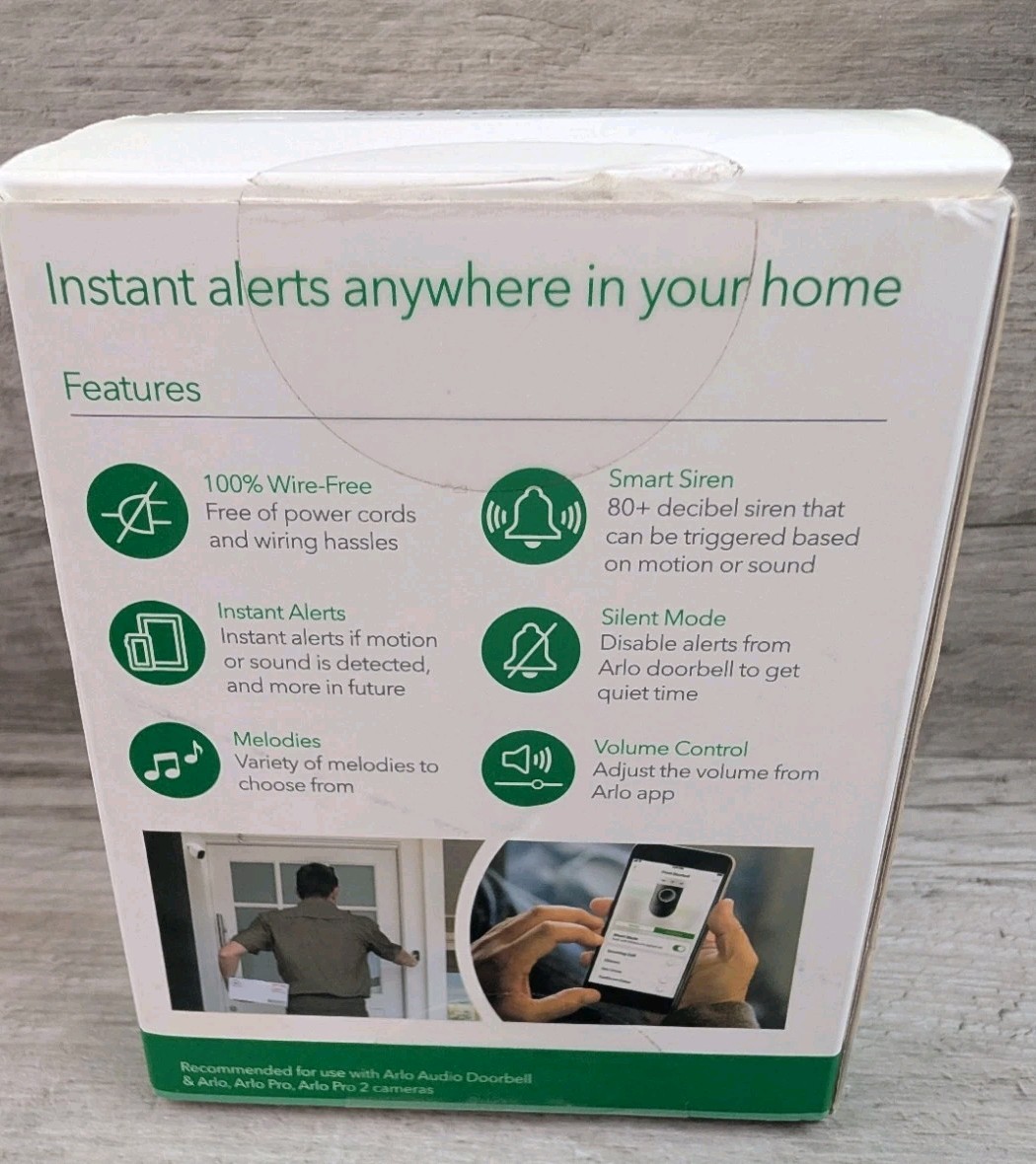ARLO CHIME Wire-Smart Home Chime Model AC1001-100NAS – Preowned