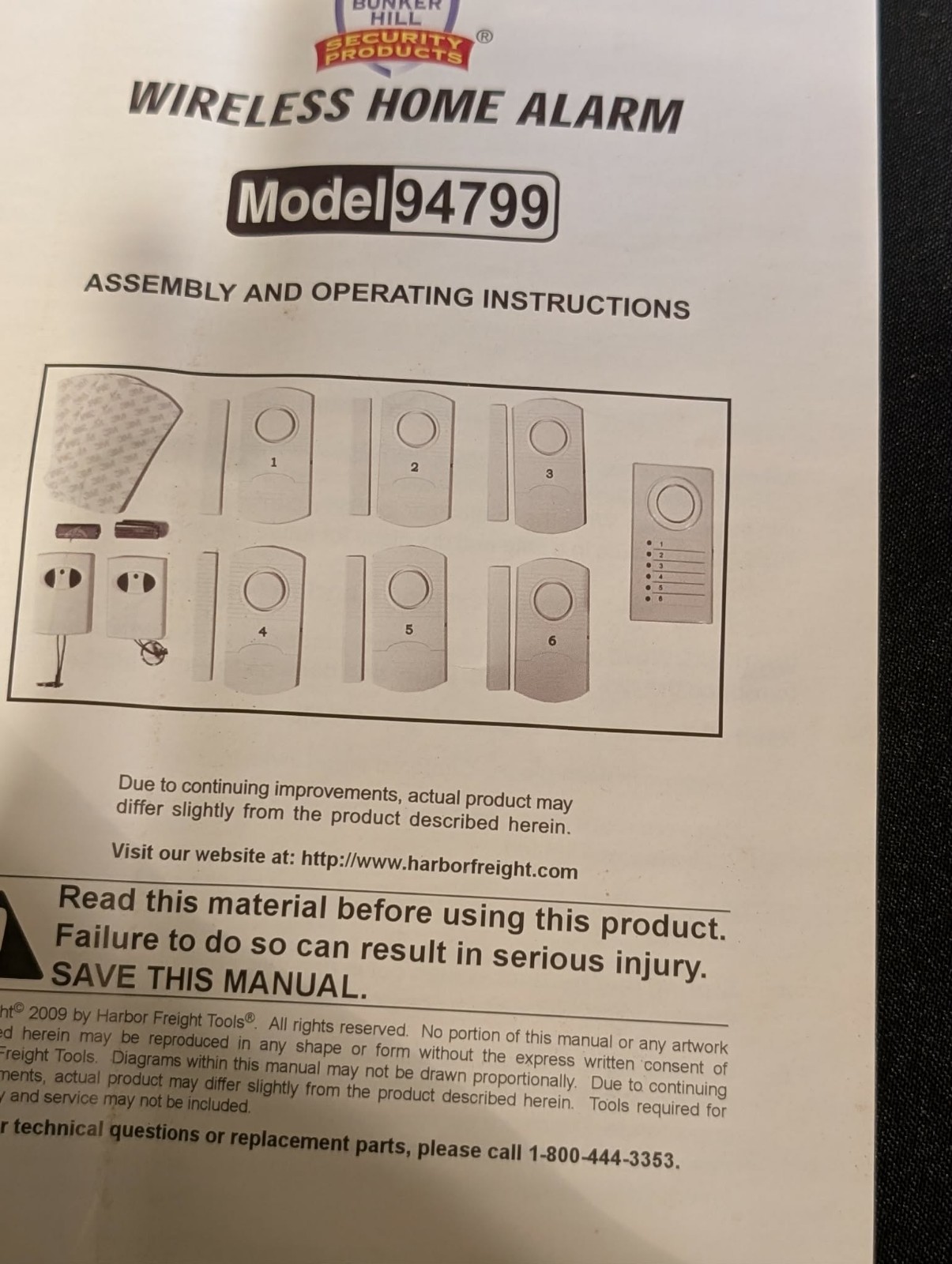 Bunker Hill Security Wireless Home Alarm System with 6 Sensors