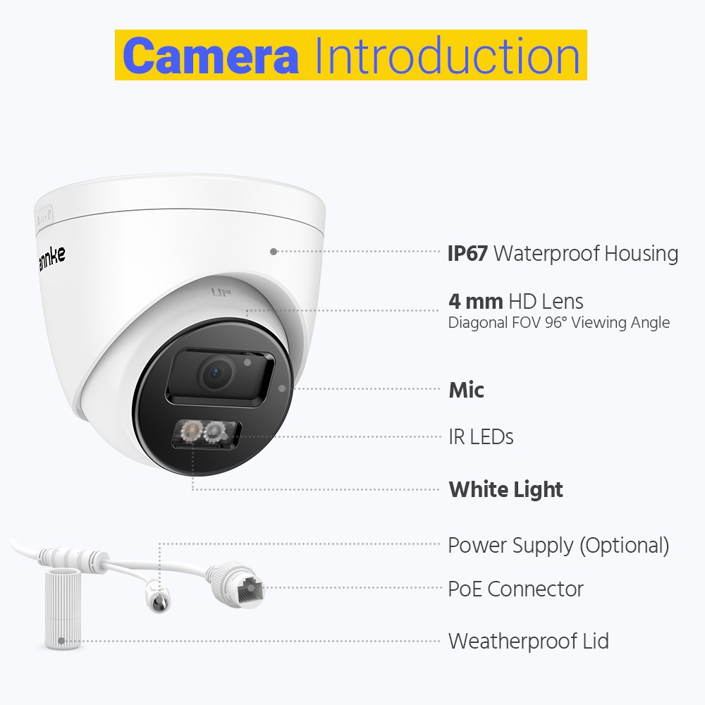 ANNKE 32CH 12MP NVR 4K Audio POE Security Camera System Color Night Vision IP67