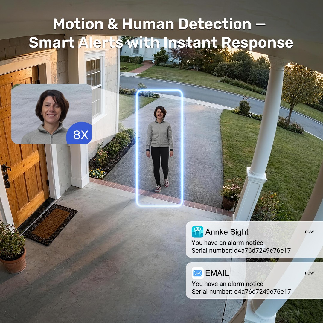 ANNKE 4MP PT Dual Lens Wireless Security Camera System 2 Way Audio 2.4G/5G WIFI