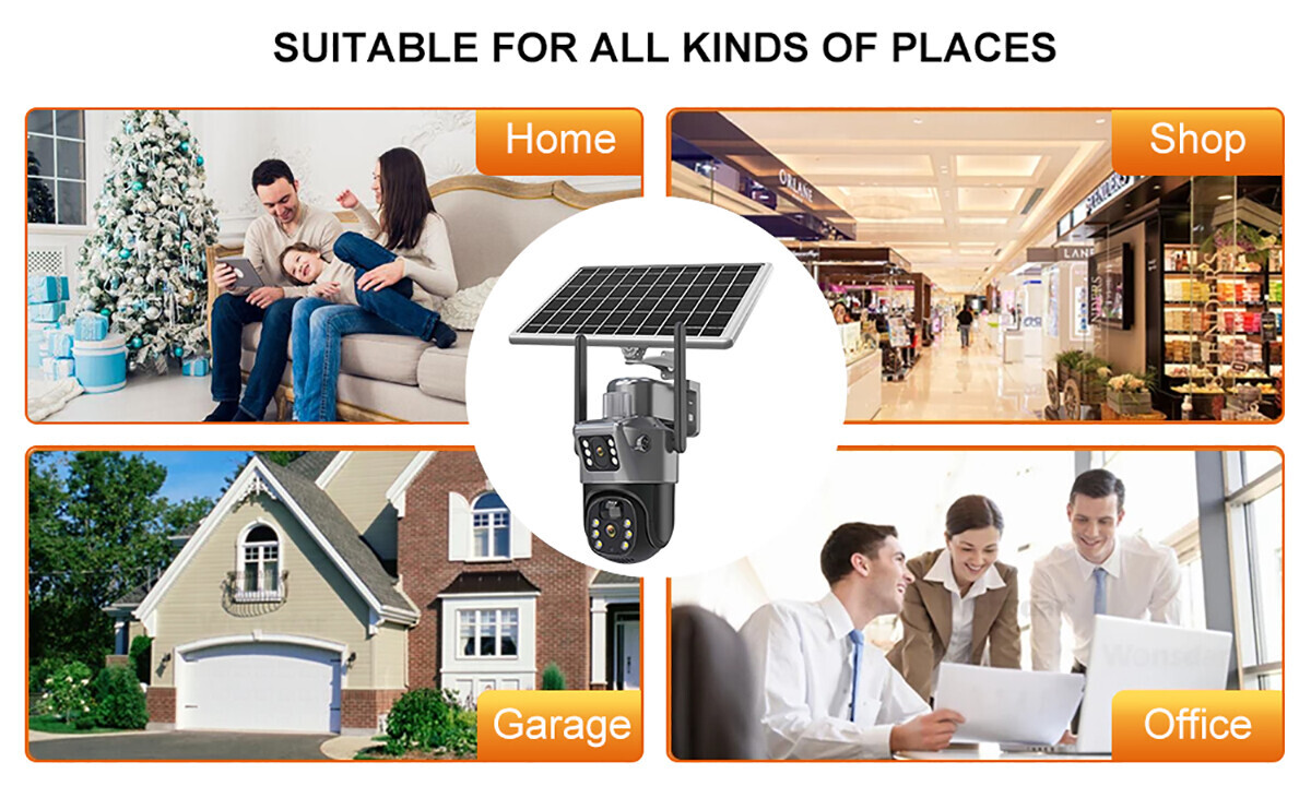 WiFi 4MP Wireless Solar Power PTZ Camera Security CCTV Surveillance Home Outdoor