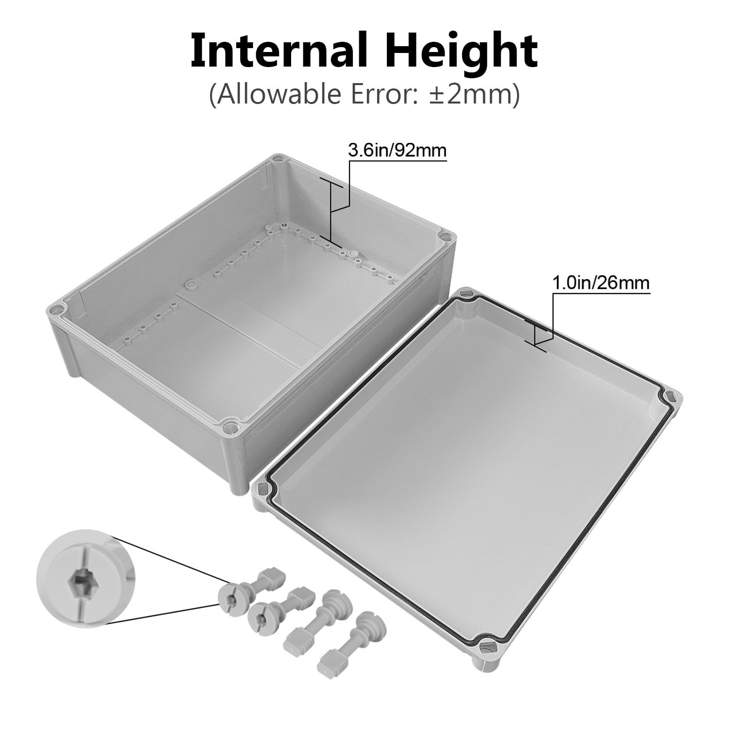 Junction Box IP67 Waterproof 15″ x 11″ x 5.1″ (1pc), off white