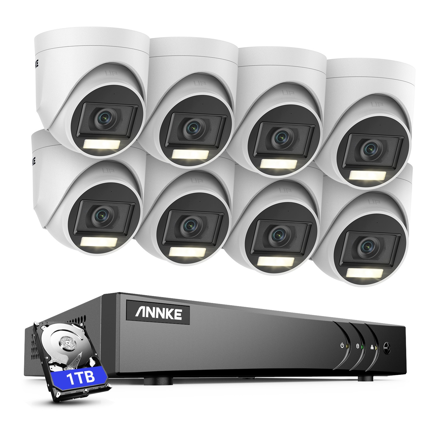 ANNKE 8CH 3K 1TB SSD DVR 5MP Full Color Security Camera System 24/7 Audio Record