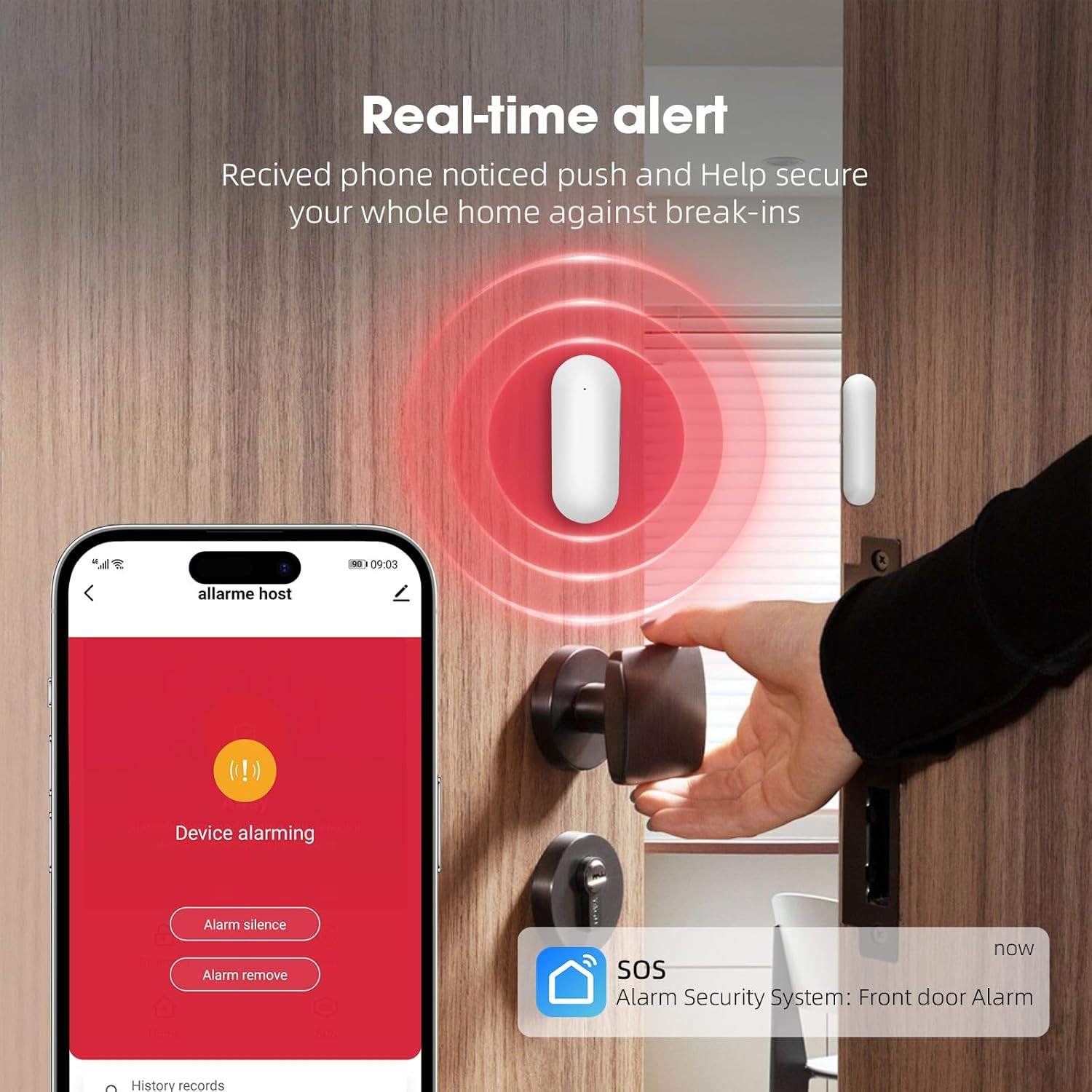 Alarm System for Home Security,Wifi+Gsm 4G DIY Alarm Kit with Phone APP Alert, D