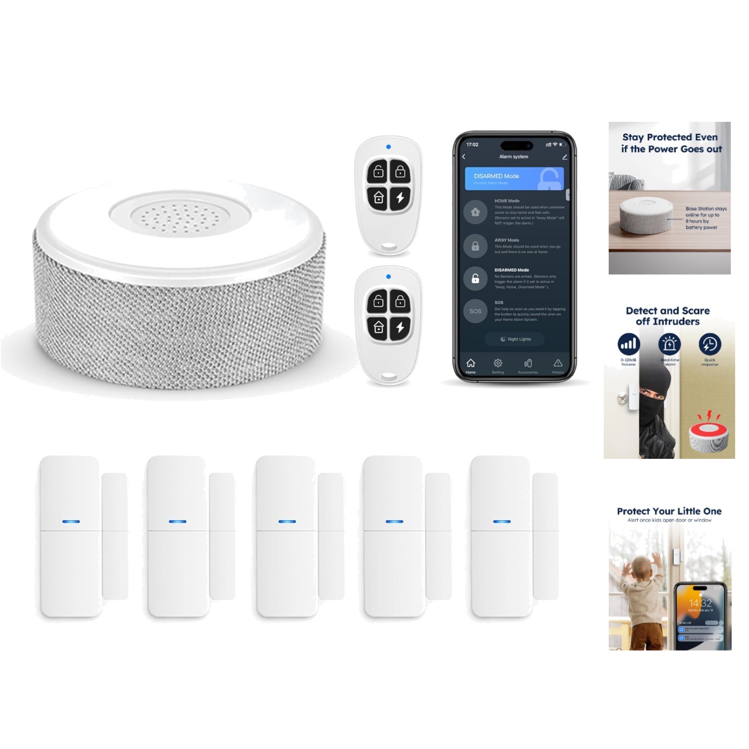 Expandable Smart Home Alarm System – Wireless WiFi Security with App Control