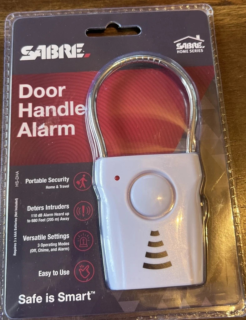 Sabre Door Handle Alarm Security With 2 Detection / 3 Operating Modes New 2 Qty