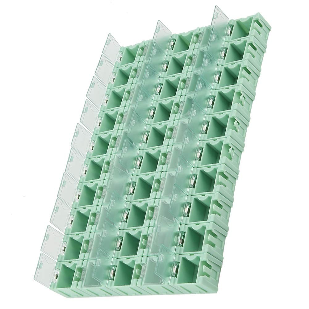 50Pcs Green SMT SMD Container Box Electronic Components Mini Storage