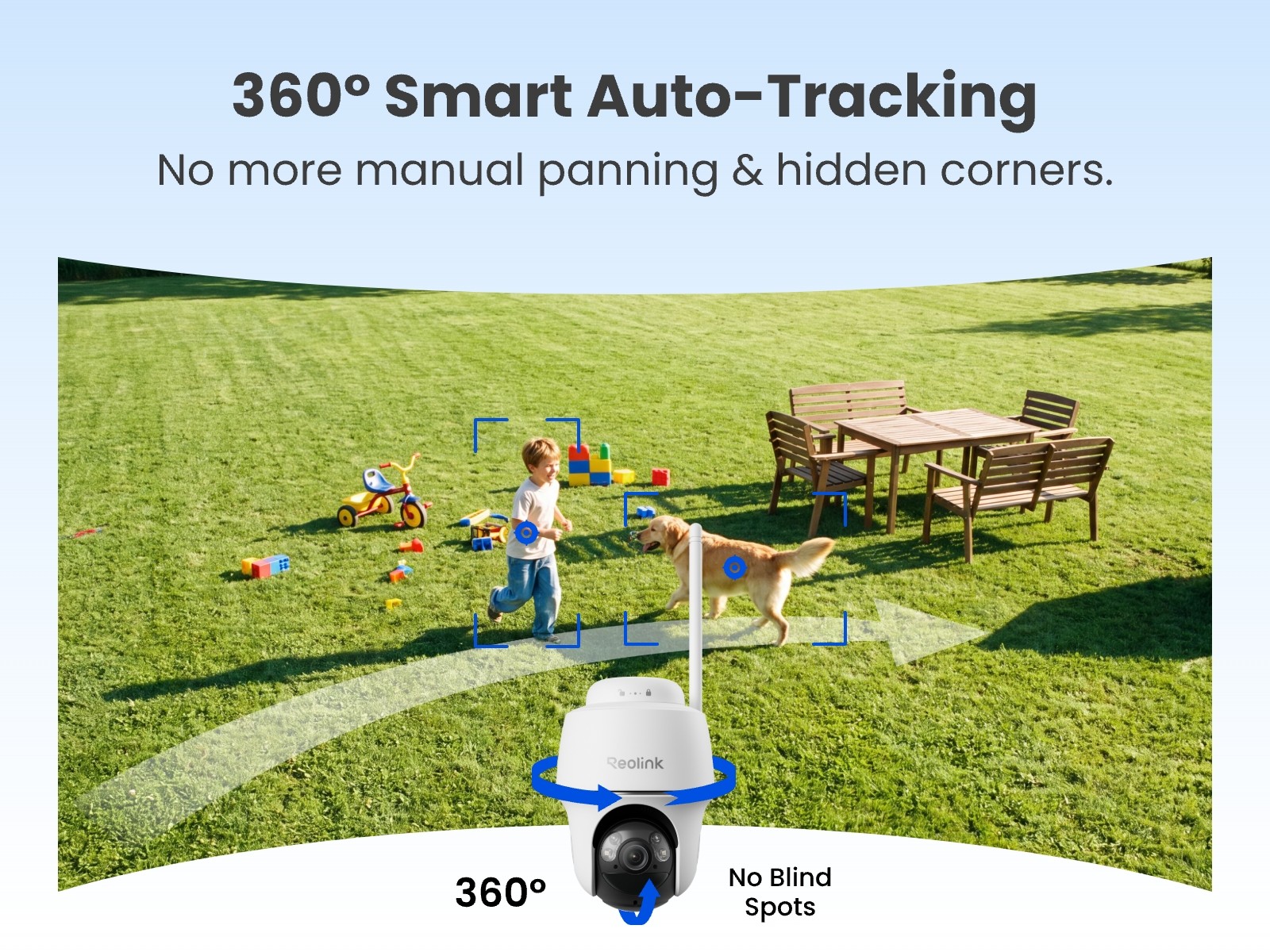 Reolink Argus PT 5MP Battery Camera Pan Tilt Outdoor with Solar Smart Detection