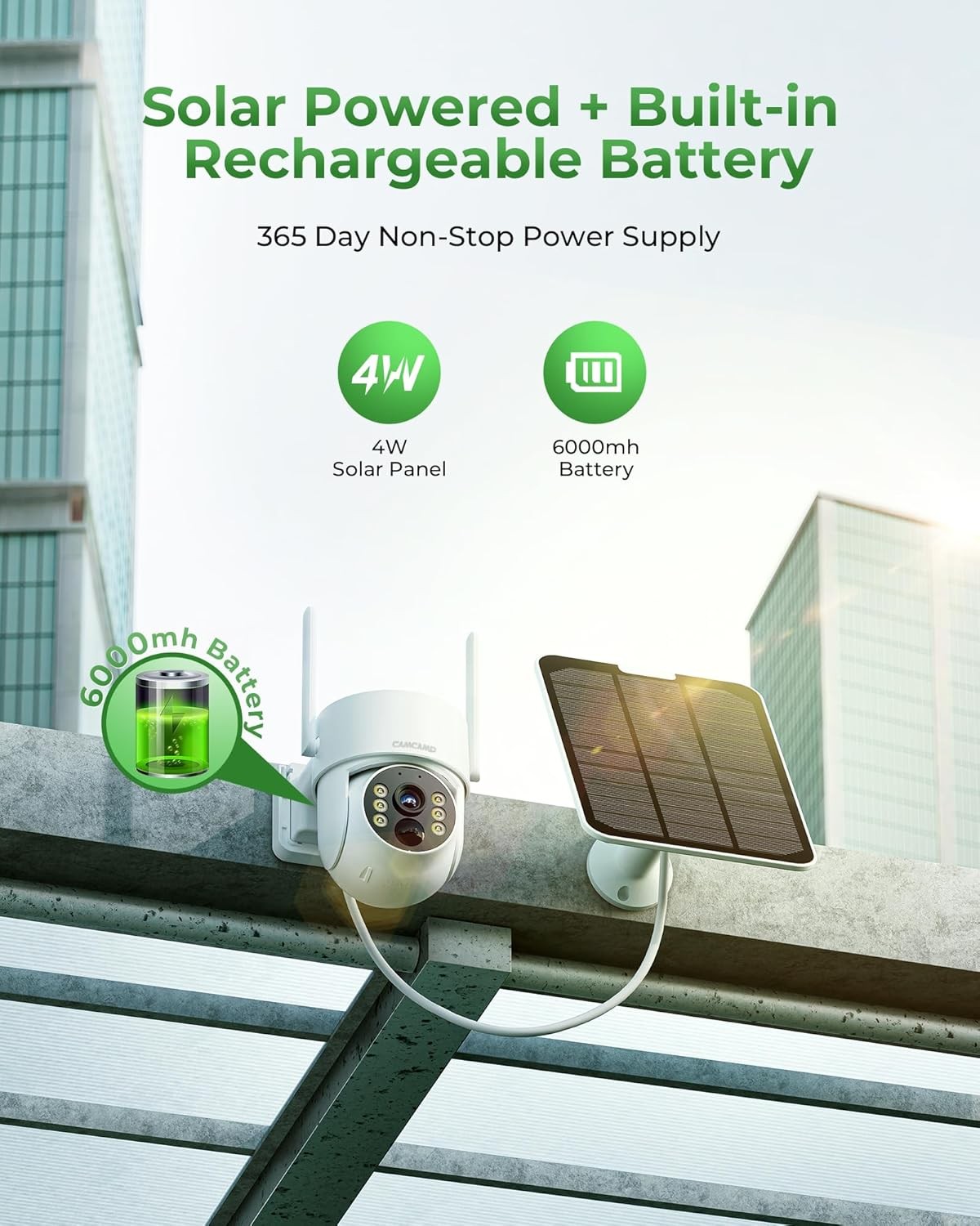 Solar Camera Outdoor Wireless with 10″ Monitor 4MP Home Security Camera System