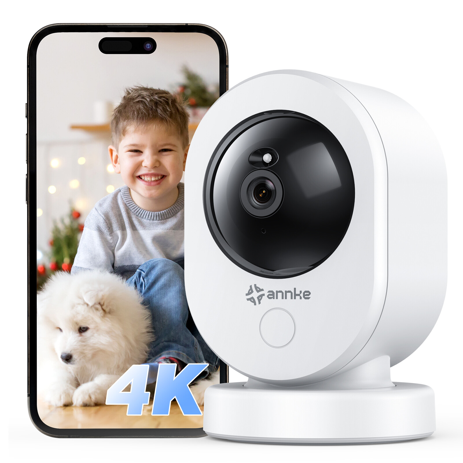 ANNKE 8MP WiFi IP Security Camera Pan/Tilt Two Way Audio Home Baby Pet Monitor