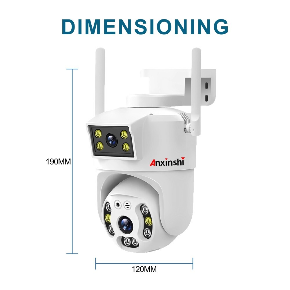 HD 4MP Two-Way Audion AI Human Detection Dual Lens 4G PTZ Camera V380 Pro APP