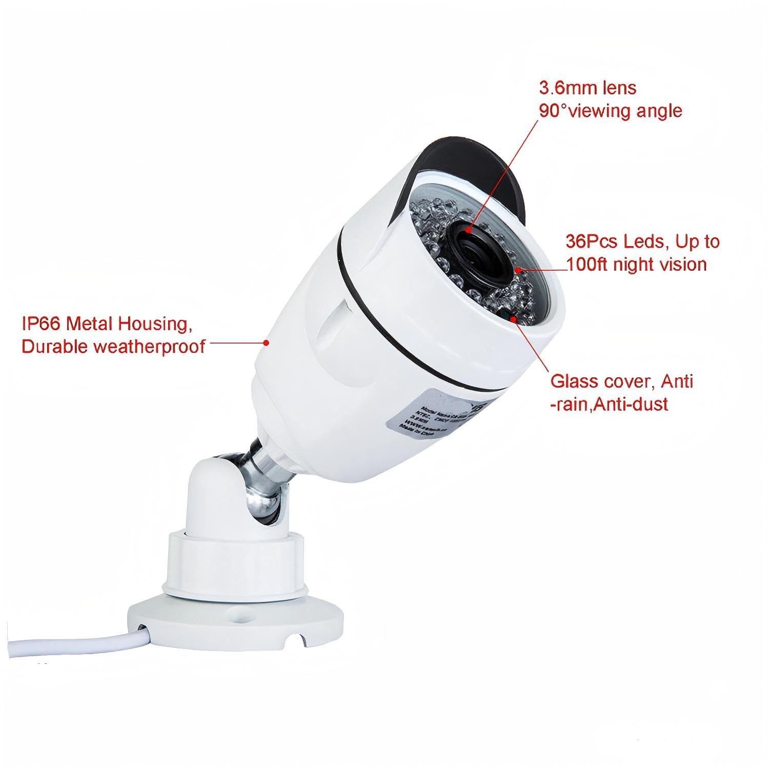 4 Channel Security Camera System 1080P DVR and 4pcs HD Weatherproof Cameras, …
