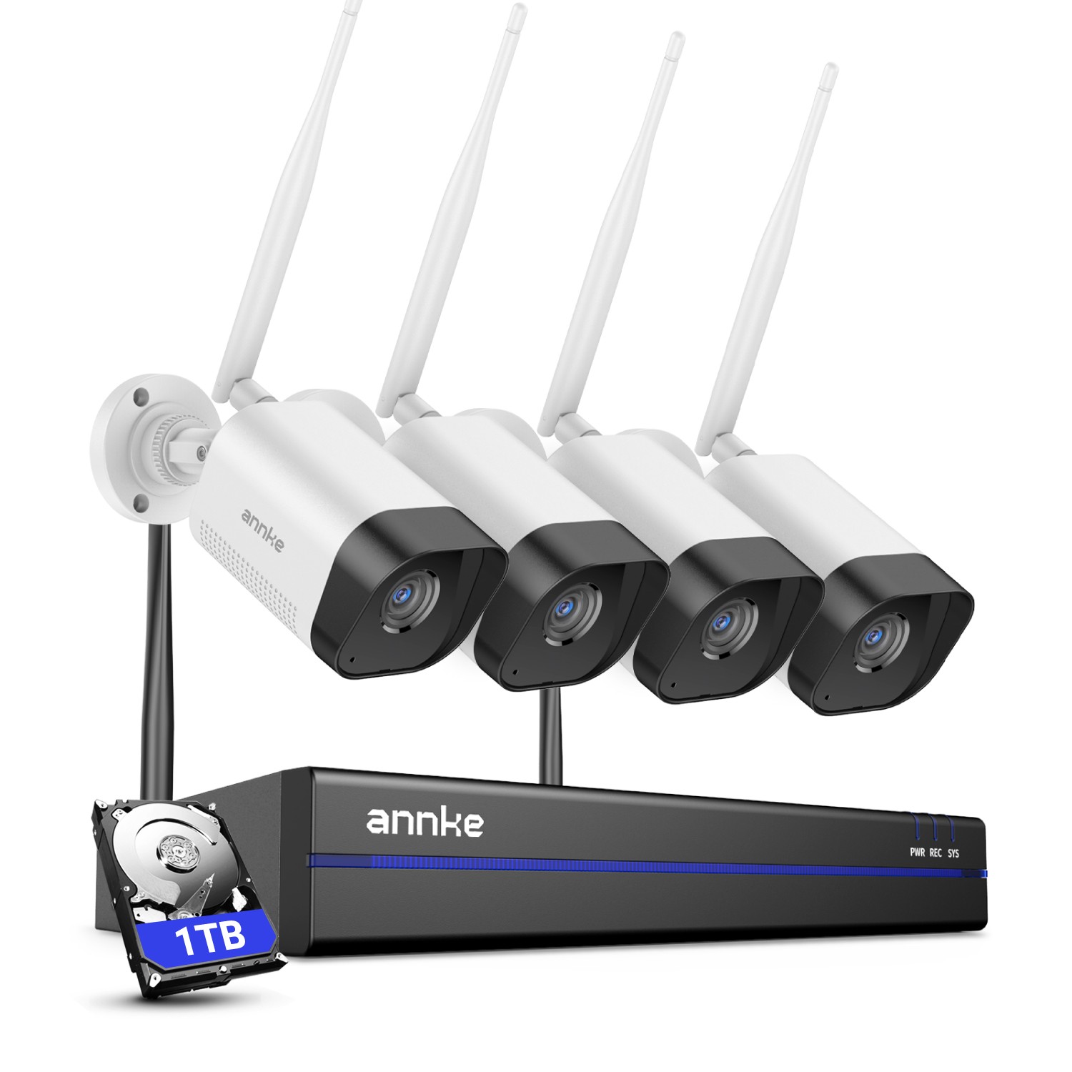 ANNKE 16CH 4K NVR 1TB Wireless 3MP Two Way Audio Security Camera System Outdoor
