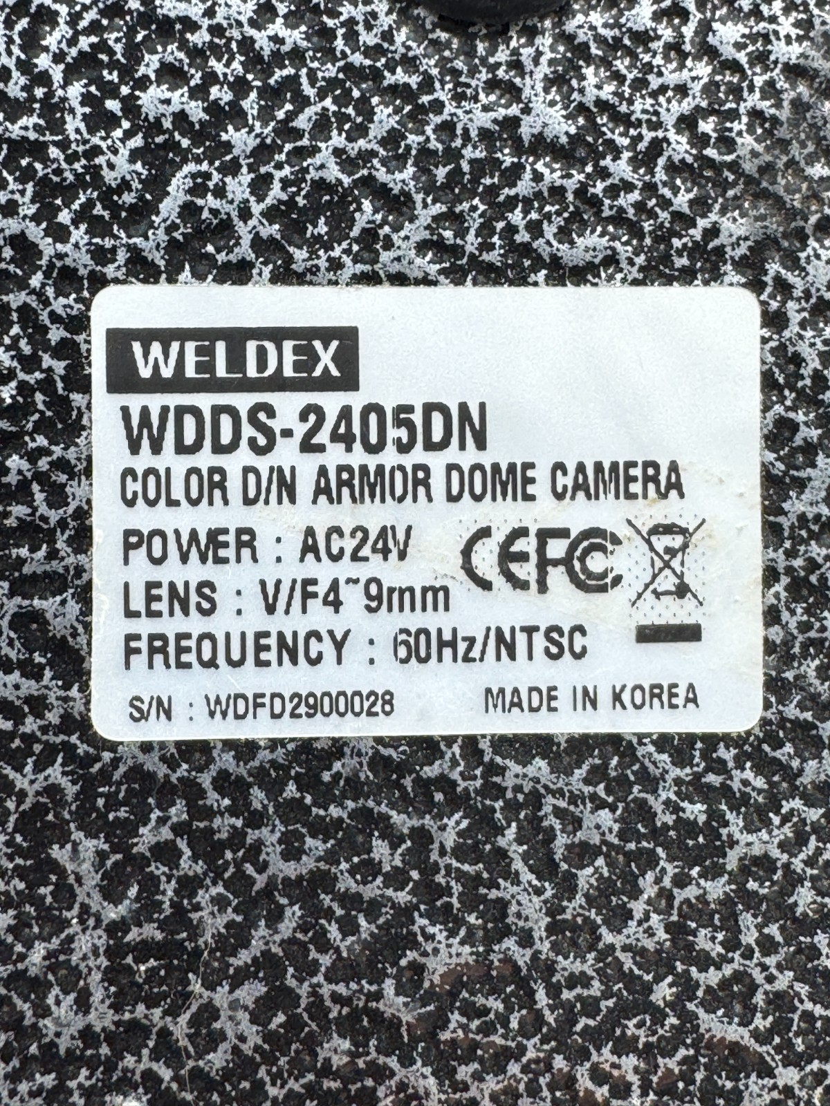 Weldex WDDS-2405DN Color Day/Night Dome CCTV Camera – VANDAL-PROOF – NEW