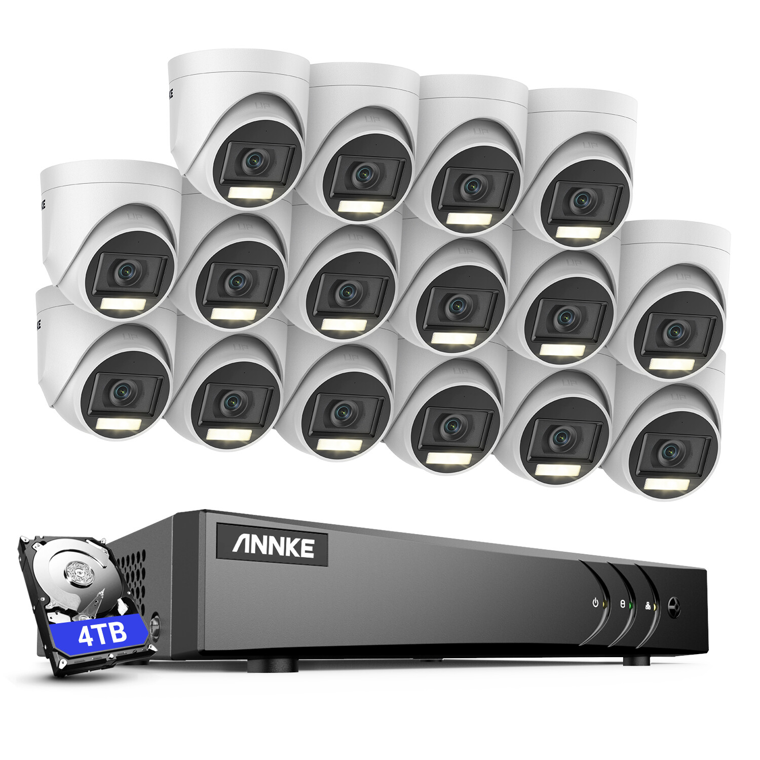 ANNKE 16CH DVR 5MP Audio Security Camera System AI Detection Outdoor Color Night