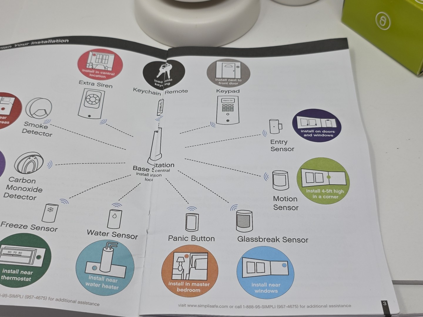 SimpliSafe Original System Base Station BS2000 – Base Unit + Adapter