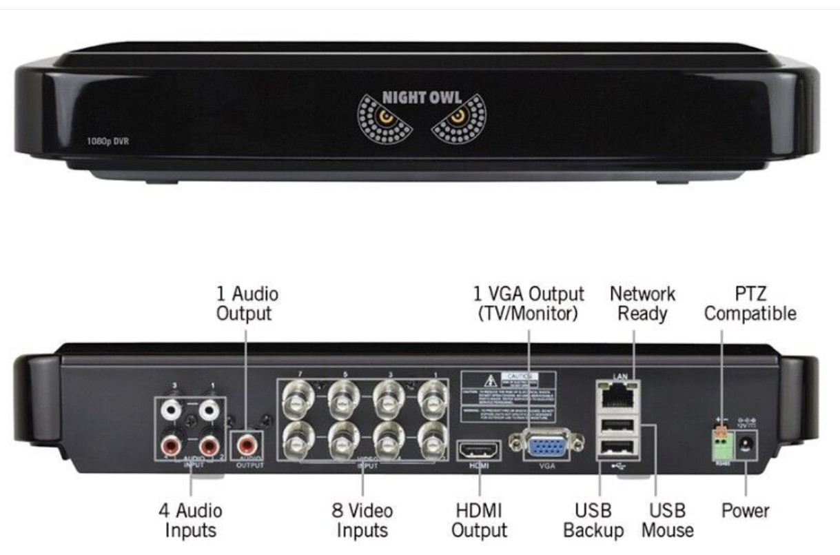 NIGHT OWL 8 Channel 1TB DVR Security-AHD10B-81-RS FOR PART MULTIPLE ISSUES
