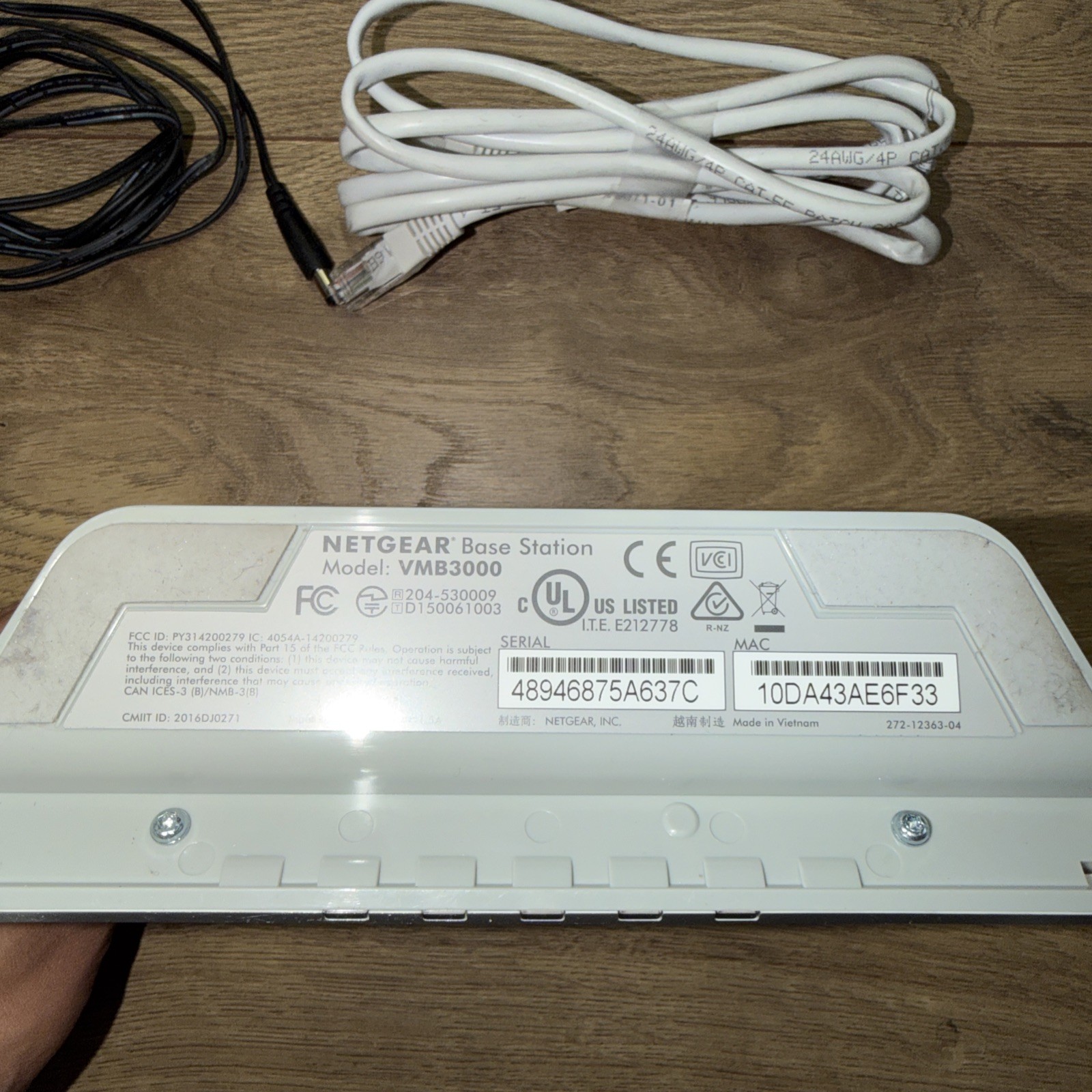 Netgear Arlo Security Base Station VMB3000 w/ Power Adapter & EthernetNo Cameras