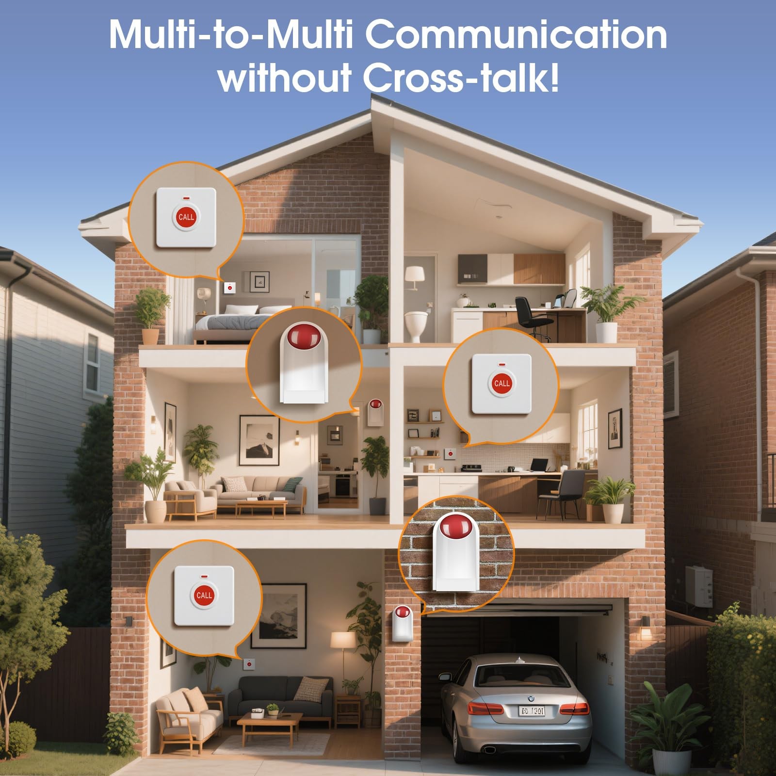 Panic Button Alarm – Wireless System for Elderly & Disabled, Battery Powered,…