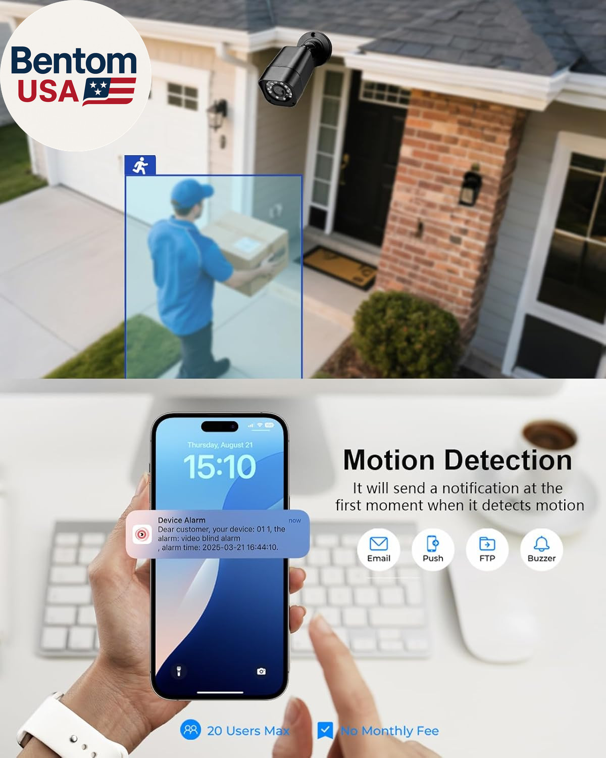 8CH 1080P Wired Security Camera System, 8 X Surveillance Security Cameras Outdo