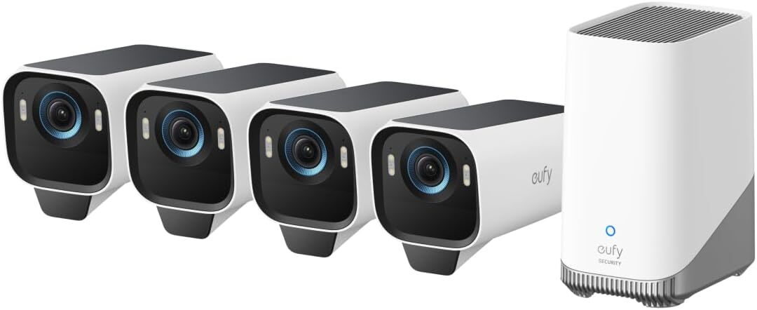 eufy eufyCam S3 Pro 4K Solar Cameras Wireless Security Kit MaxColor Night Vision