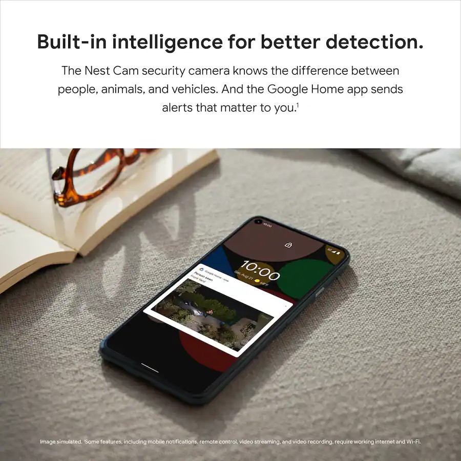Google Nest Cam with Floodlight Outdoor Wired Smart Security Camera Snow White