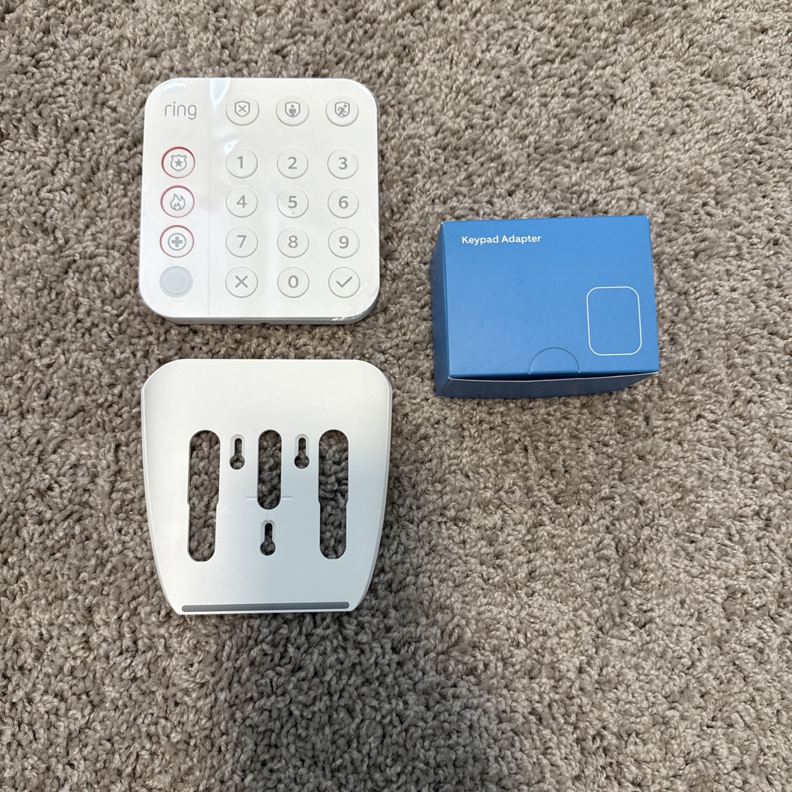 Ring Alarm Home 2nd Gen Keypad White (5AT2S7) and Wall Mount with Power Supply