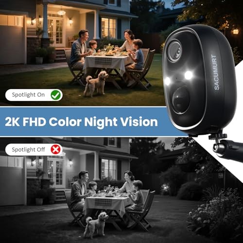 Security Cameras Wireless Outdoor, 2.4GHz WiFi Camera Wi-Fi Solar Cam – 1 Pack