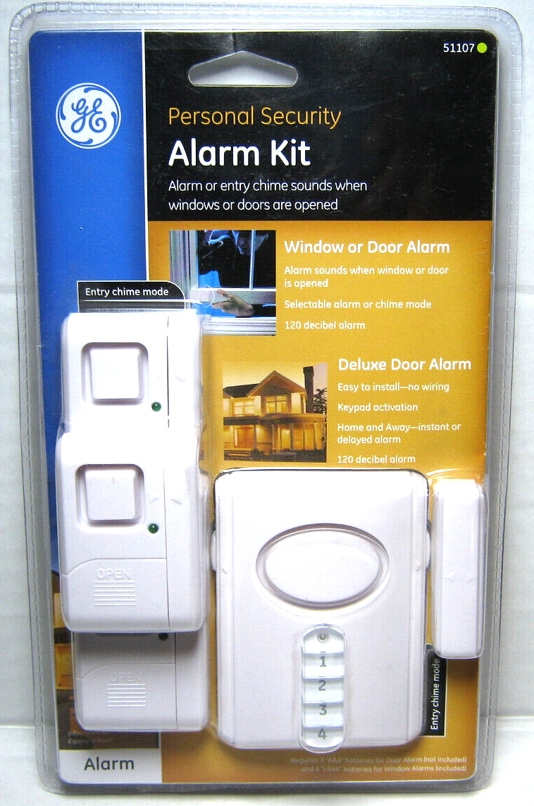 GE PERSONAL SECURITY ALARM KIT 51107 – SOUNDS WHEN WINDOWS OR DOORS ARE OPENED