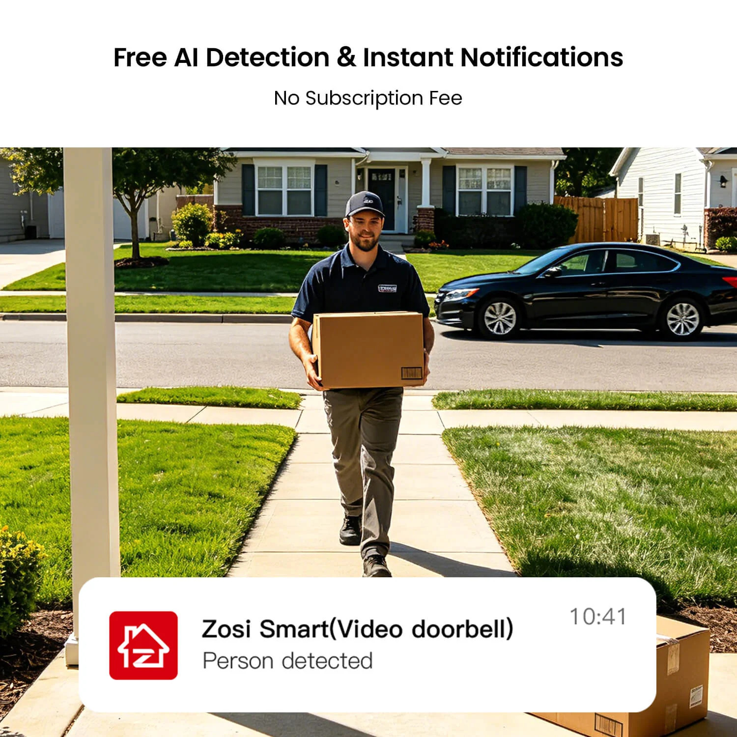 ZOSI 2.5K 5G WiFi Video Door Bell Camera Chime Doorbell Smart Person Detection