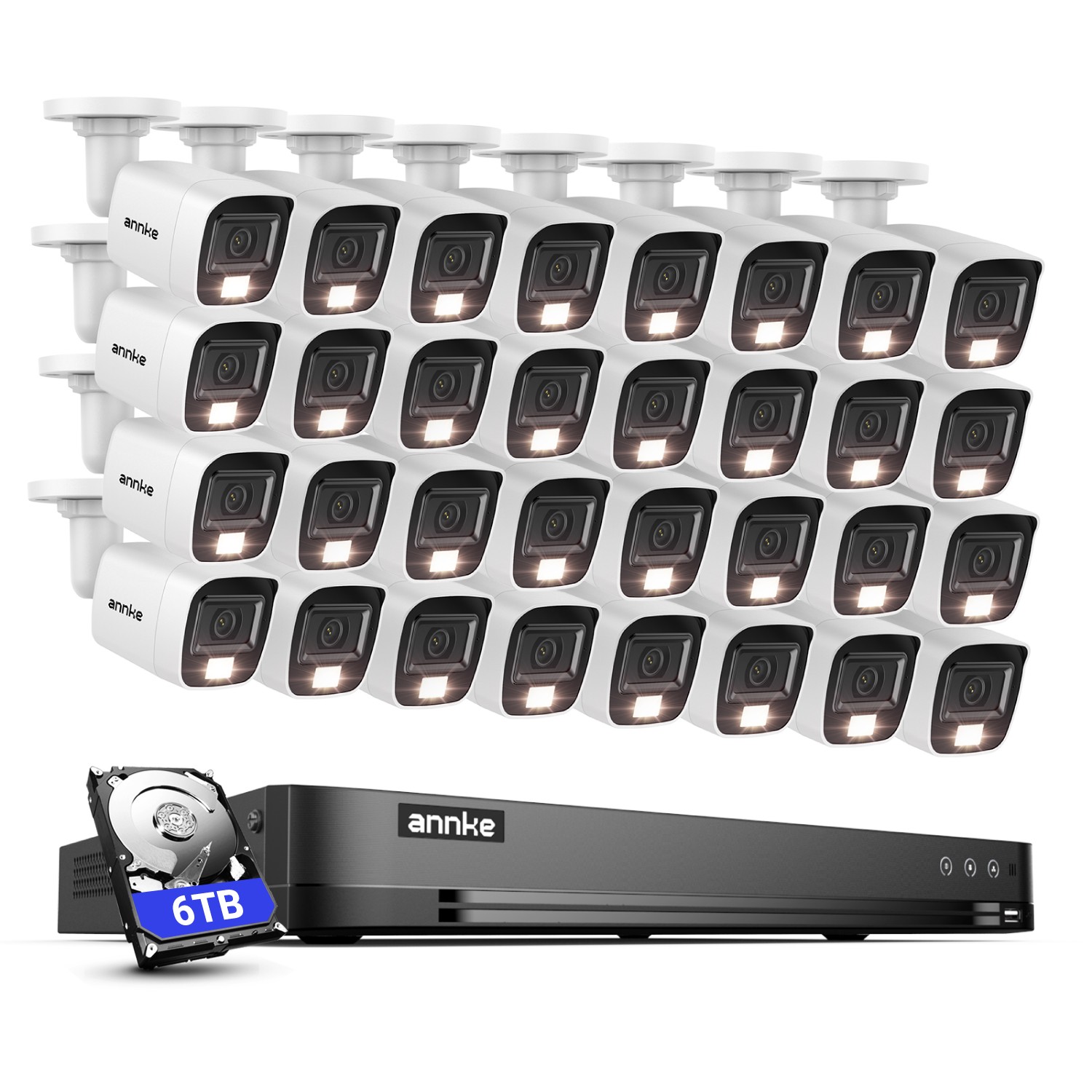 ANNKE 5in1 32CH 3K Lite DVR 1080P AI Security Camera System Outdoor Color Night