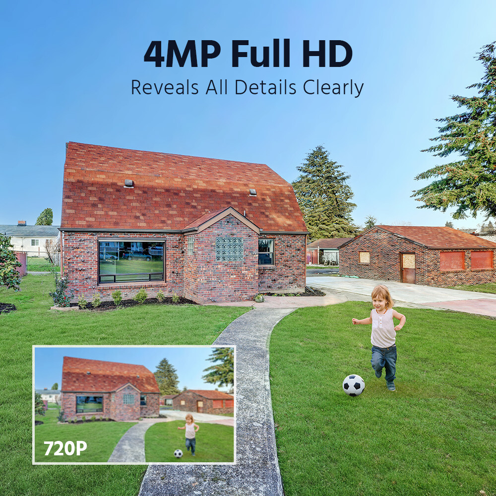 ANNKE Wireless 7″ Monitor 4MP PT Security Camera System Solar Battery 2 Way Talk