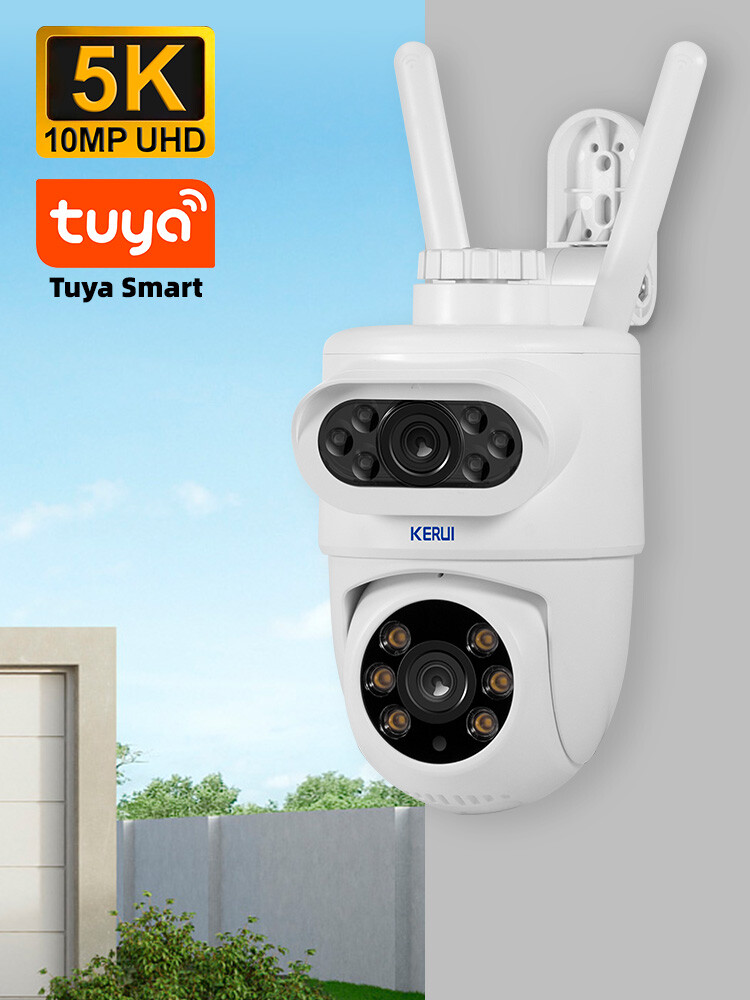 10MP HD Dual Lens Security Camera TUYA APP WiFi IP PTZ Home Outdoor CCTV IR Cam