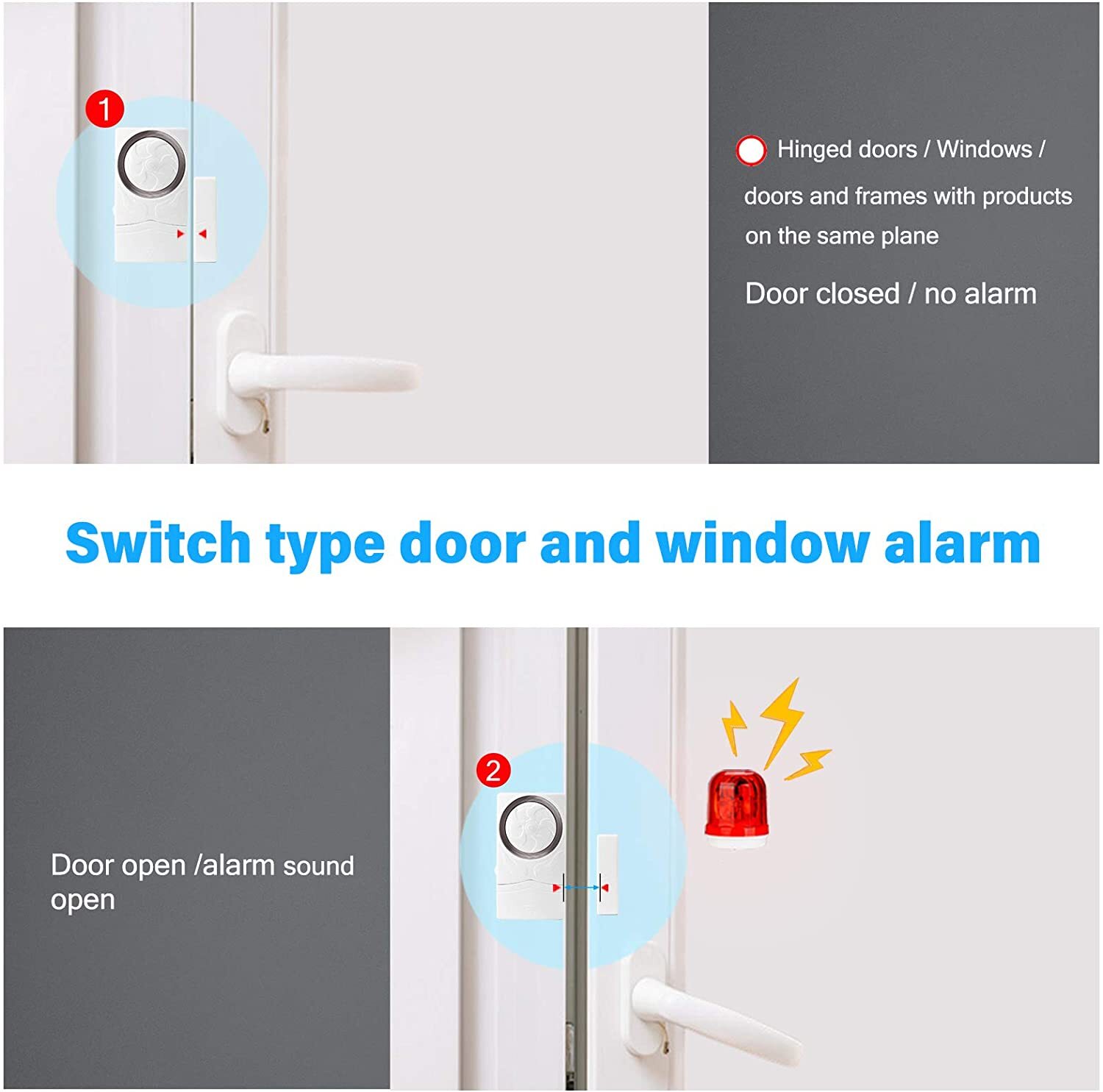 Wireless Door Window Burglar Alarm Magnetic Sensor Security Anti-Theft 10Pack US