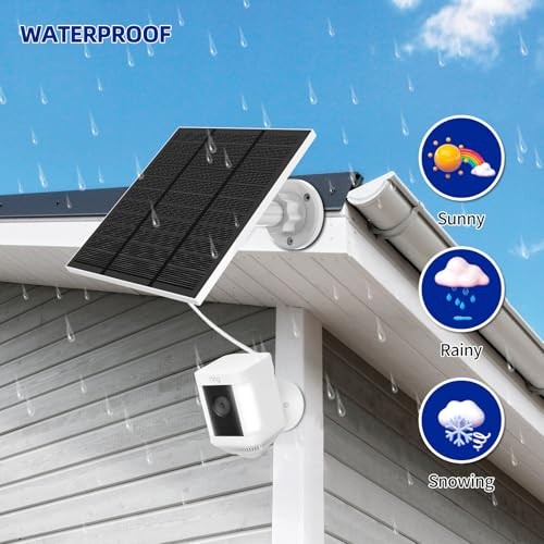 Solar Panels for Camera outdoor wireless (New Generation) 5W 5V 2piece White