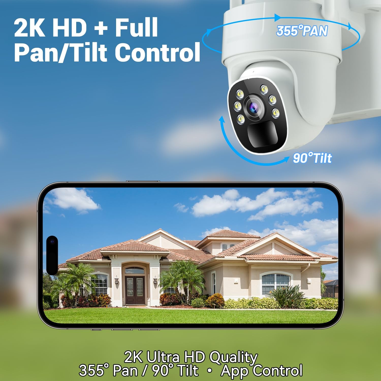 runofast 4G LTE Cellular Security Camera, Wireless Solar Powered No White