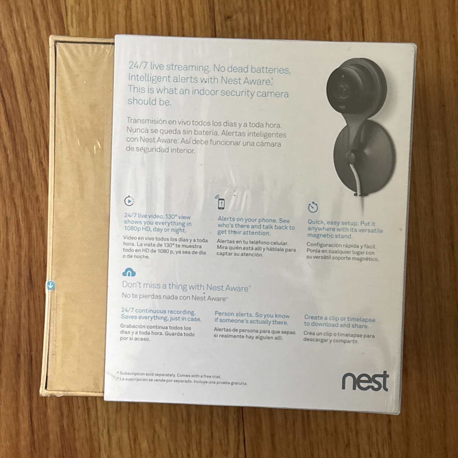 Google Nest Cam Indoor Security Plug-in Wi-Fi Camera NC1102ES A0005 New Sealed