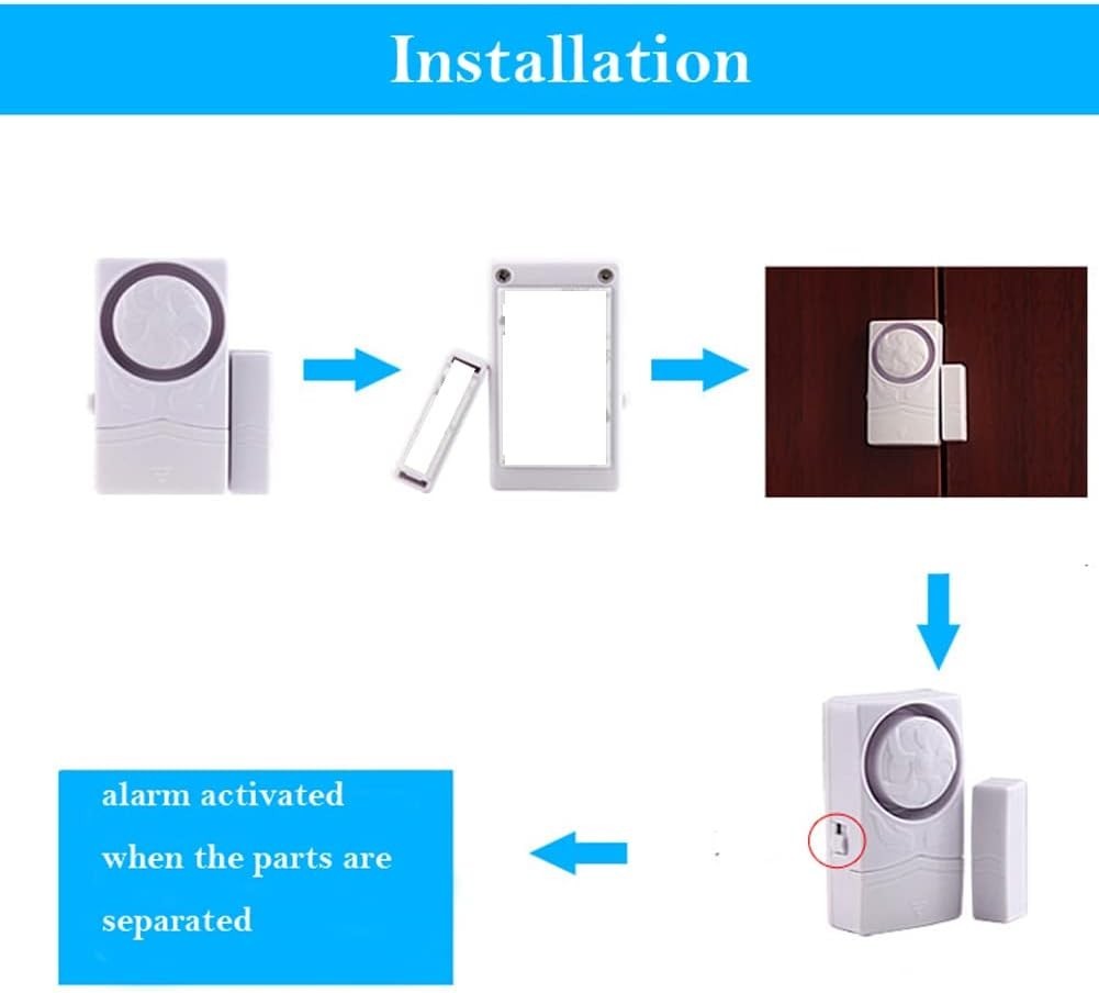 Child & Home Safety Wireless Alarm – Pack of 4 Loud 110dB Magnetic Door Sensors