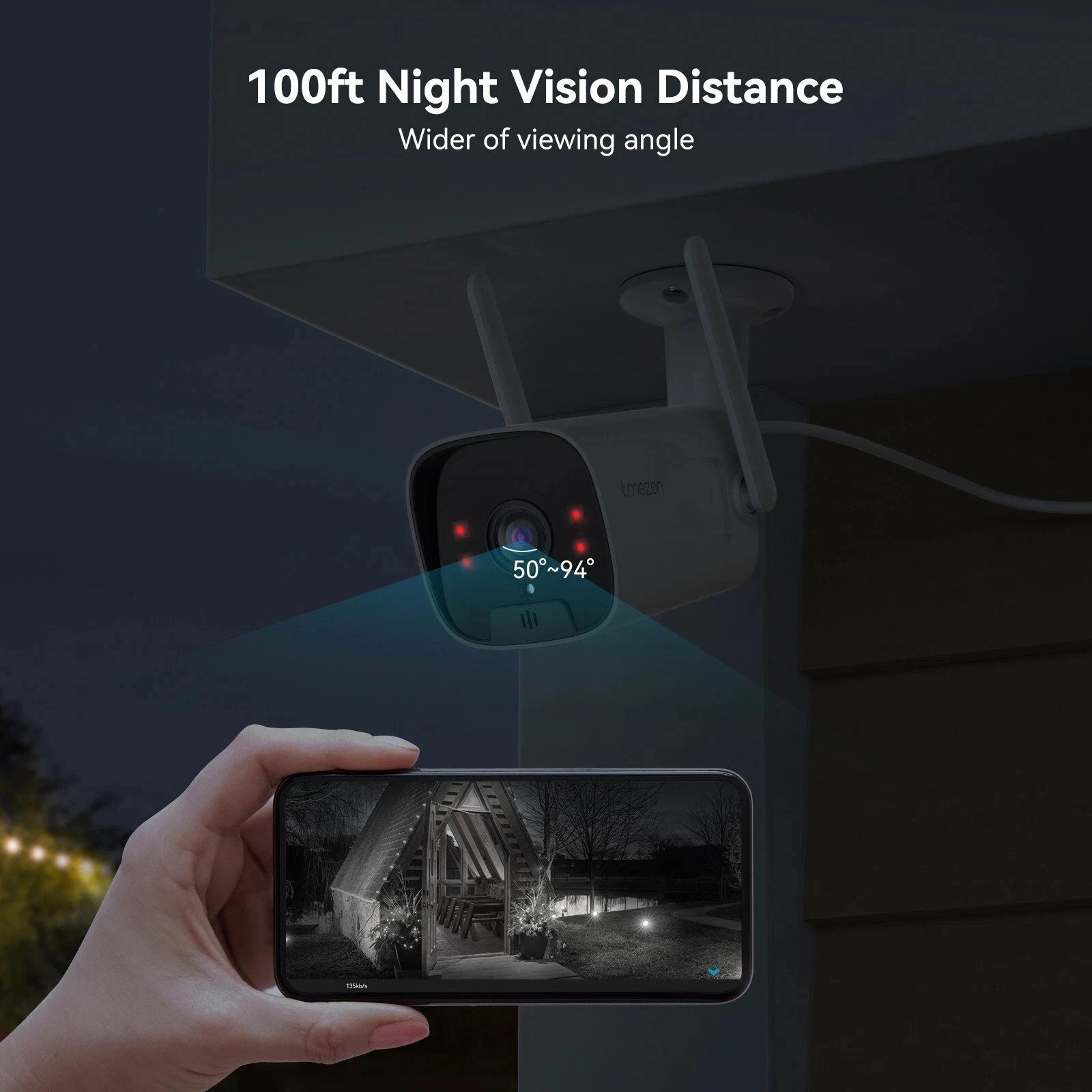Wireless Security Camera System Outdoor 3MP NVR 2-Way Audio Home with 2TB HDD