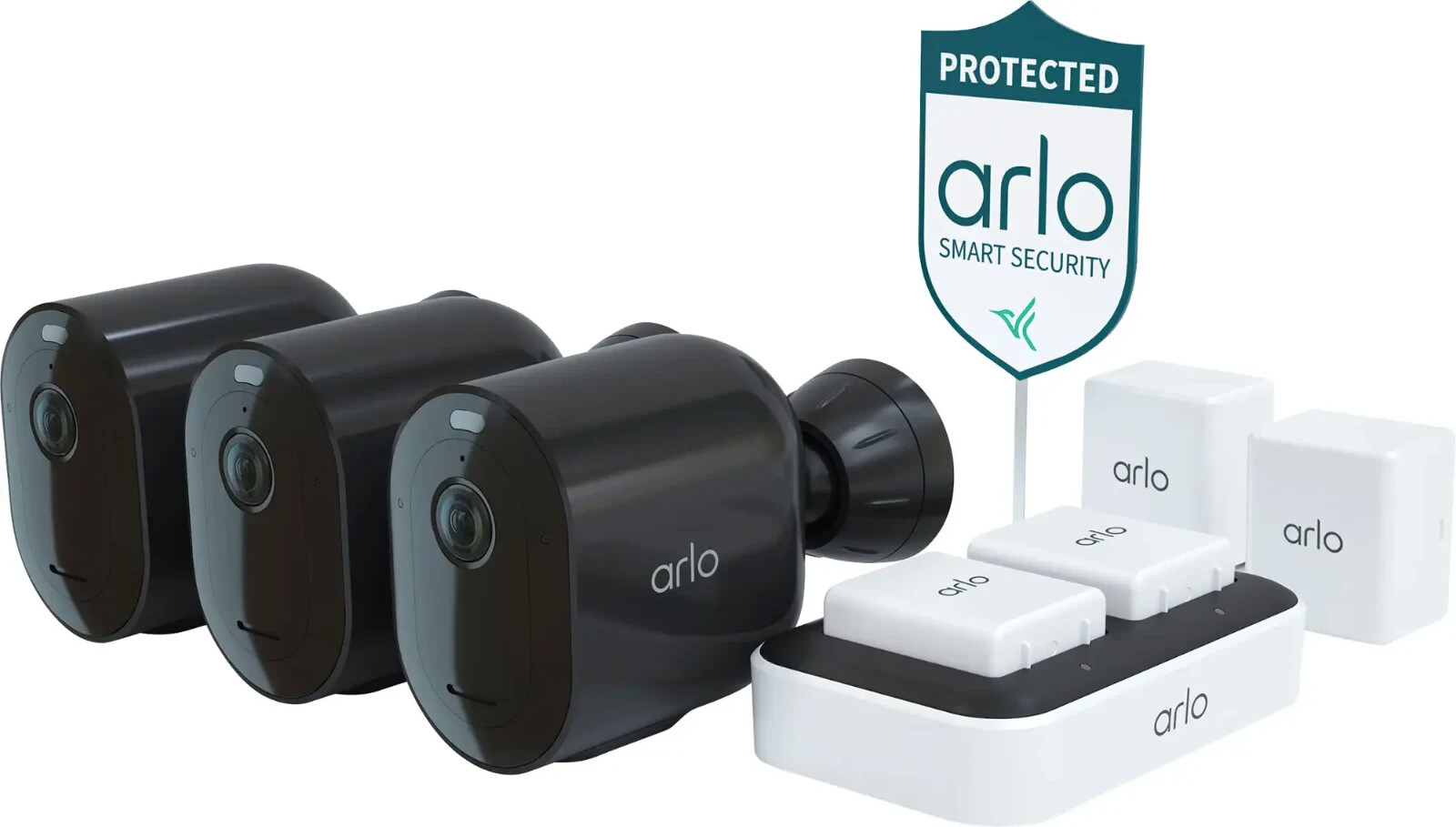 Arlo Pro 5S 2K Wireless 3 Camera Security System with Dual Band WiFi 2 way Audio