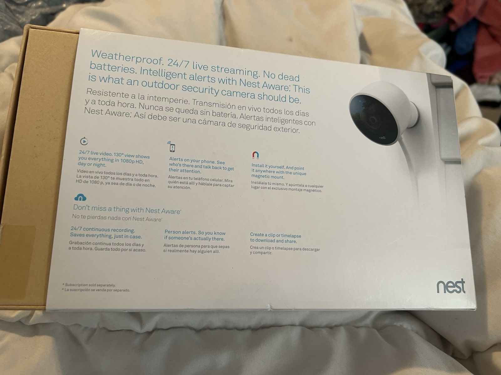 Google Nest Outdoor Security Wired Camera Wi-Fi Cam NC2100ES Only 1 Camera
