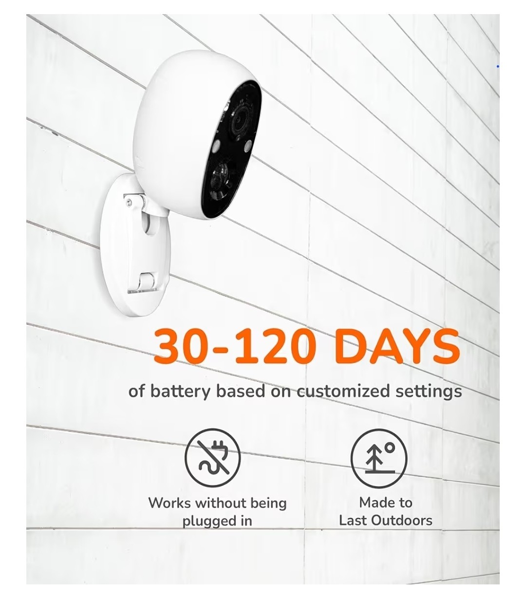 2.5K Wi‑Fi Solar Security Camera Outdoor Night Vision Motion 2‑Way, 32GB