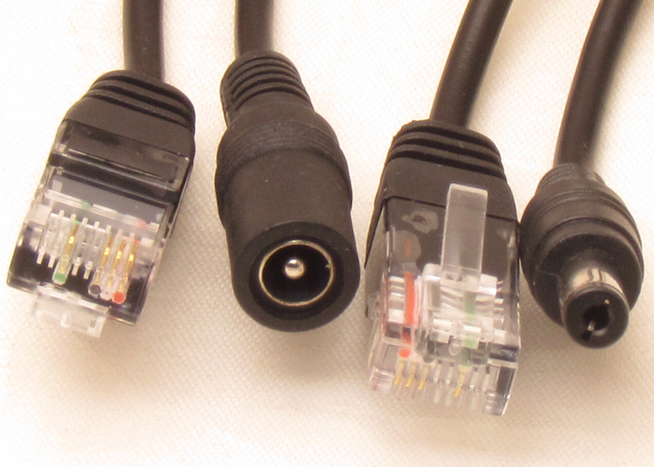 1 Pair IP Camera Power Over Ethernet Passive PoE Injector Splitter Cable RJ45