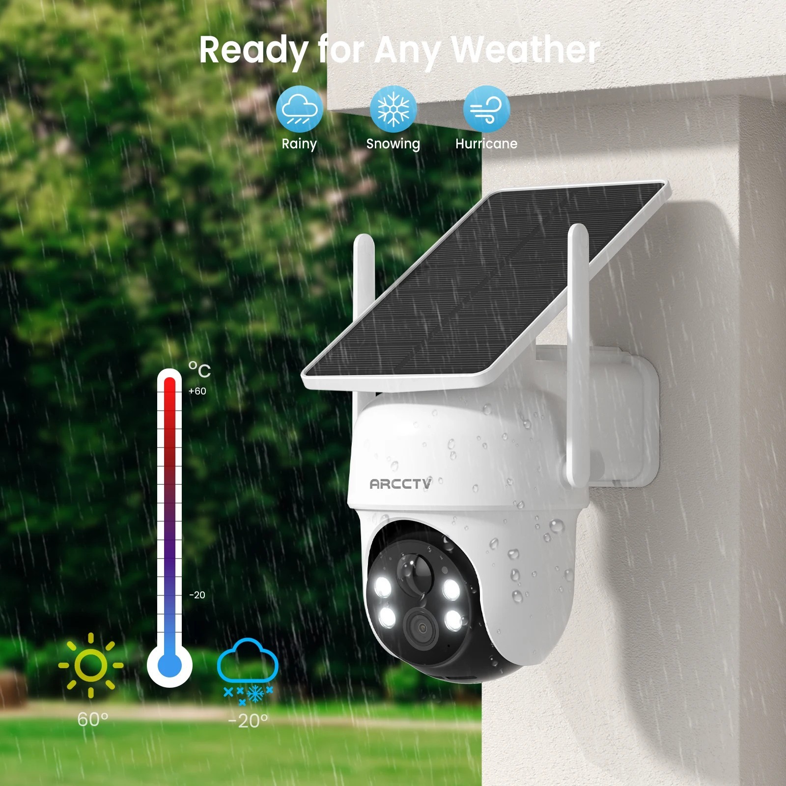 ARCCTV Battery Solar Security Camera 4MP WiFi Outdoor Wireless Kit Humanoid A…