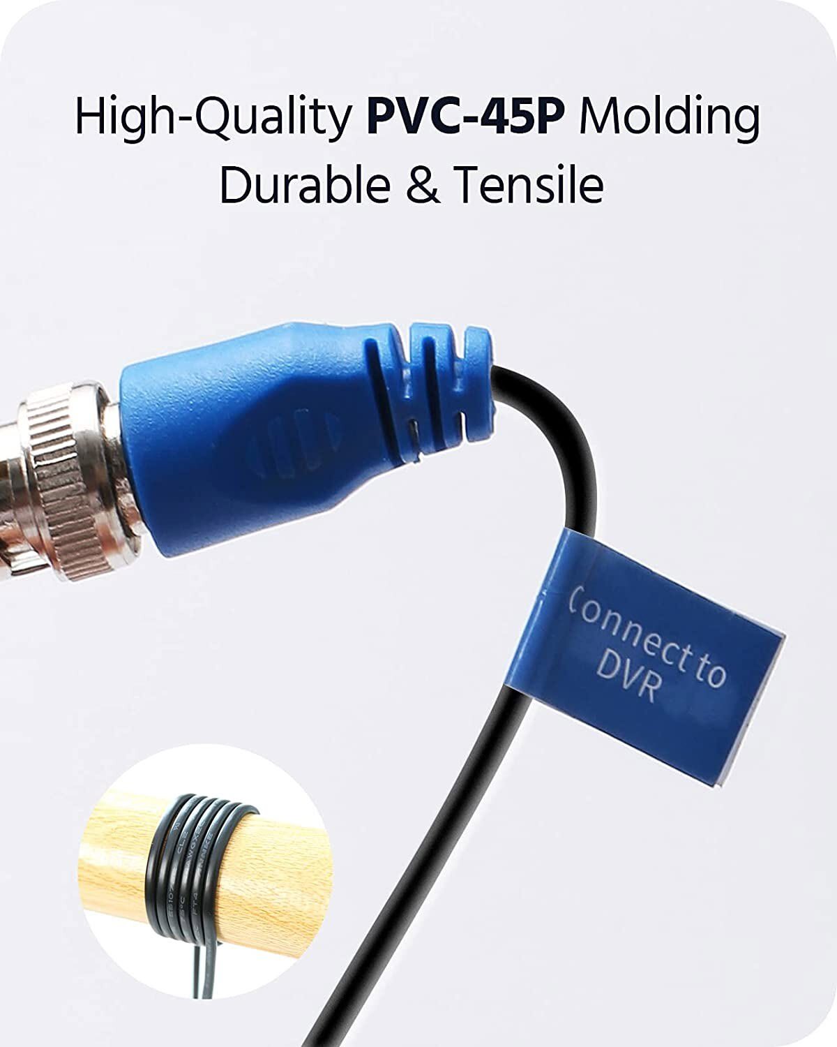 ANNKE 25/50/60/100/150ft Extension DC BNC Power Cable for Security Camera System