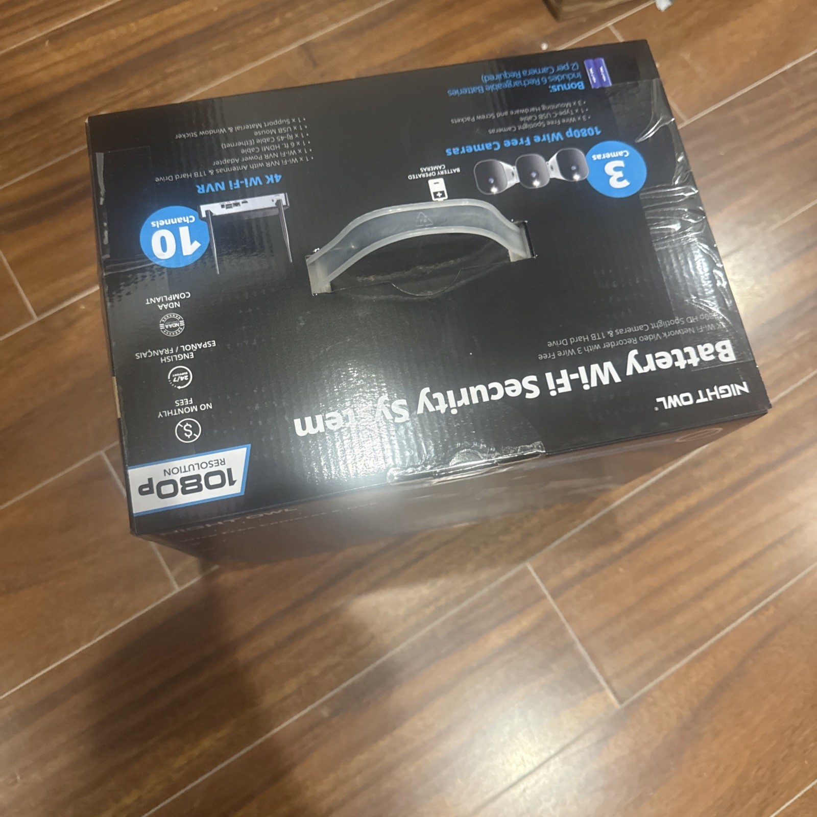 New Night Owl 4K Wi-Fi NVR W/1TB Hard Drive 3 Battery 1080p HD Spotlight Camera